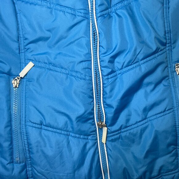 Paris Blues Vintage-Style Bright Blue Puffer Vest - Picture 5 of 6